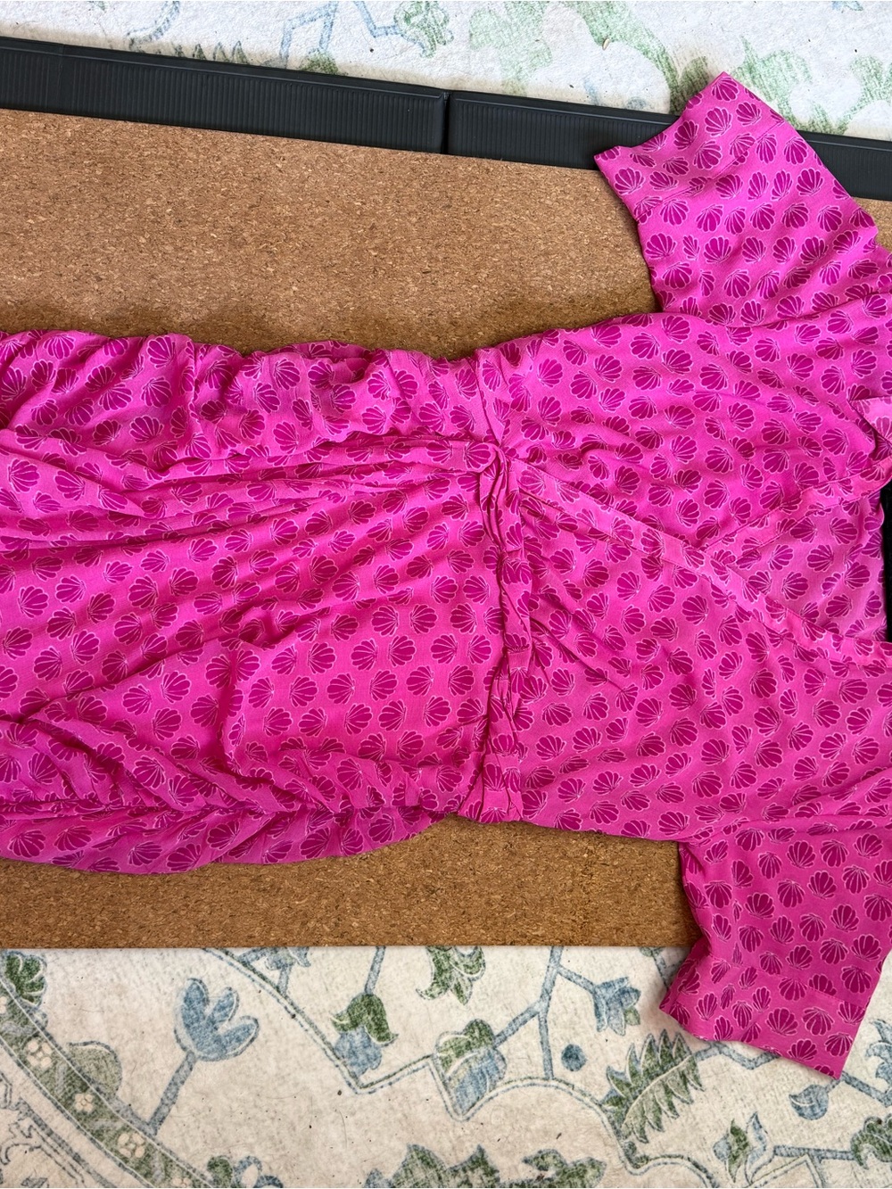 Women's Pink Patterned Short-Sleeve Dress